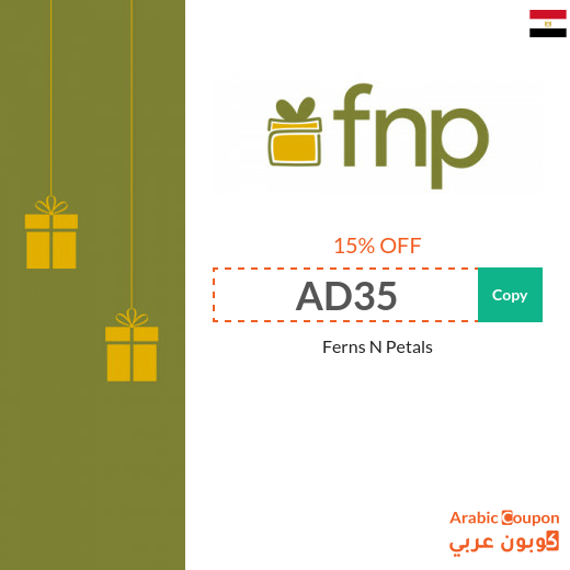 Ferns N Petals coupon code applied on all gifts in Egypt