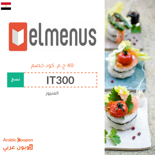 كوبون المنيوز (elmenus) في مصر للعملاء الجدد بخصم ٤٠ جنيه مصري