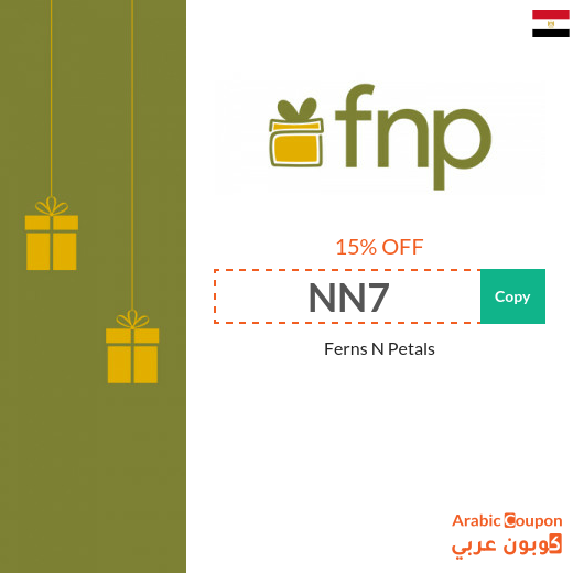 Ferns N Petals coupon code applied on all gifts in Egypt