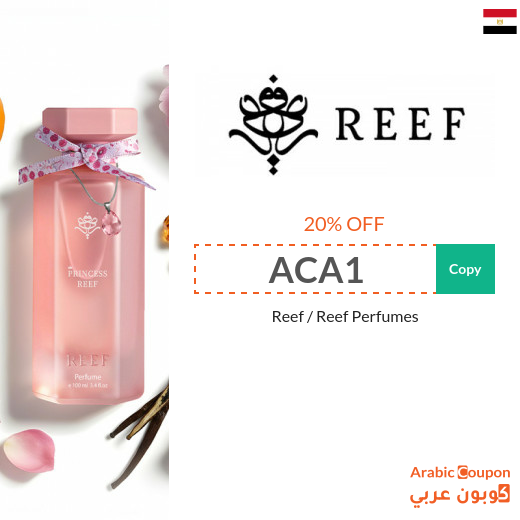 Reef Perfumes promo code "ACA1" on all purchases