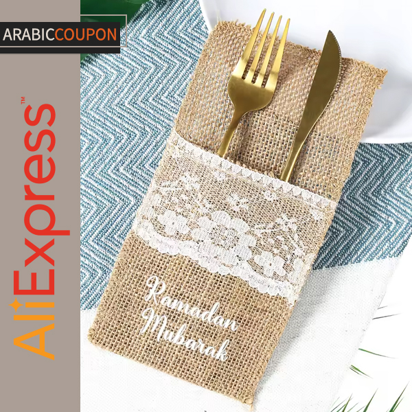 Burlap bags for wrapping tableware